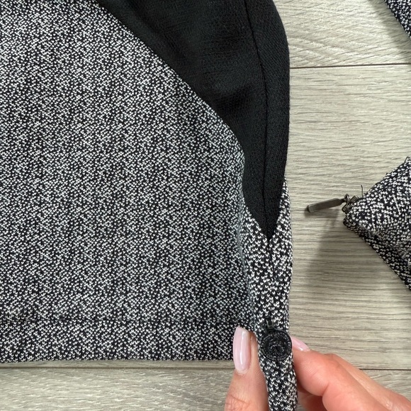 Maison Scotch Women's Blazer Jacket Full Zip Cotton Wool Blend Gray Black - Picture 4 of 8